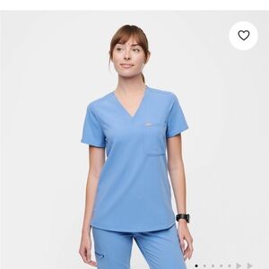 Catarina One-Pocket Scrub Top Small - Ceil Blue